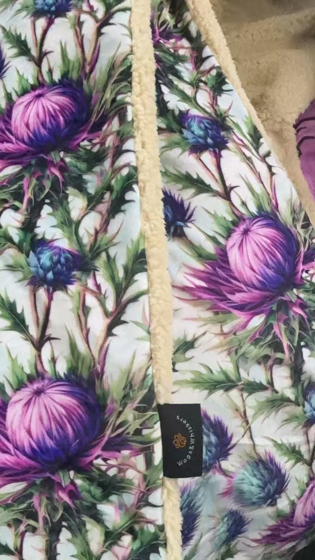 Bonnie Thistle velour and fleece pet blanket – view 8