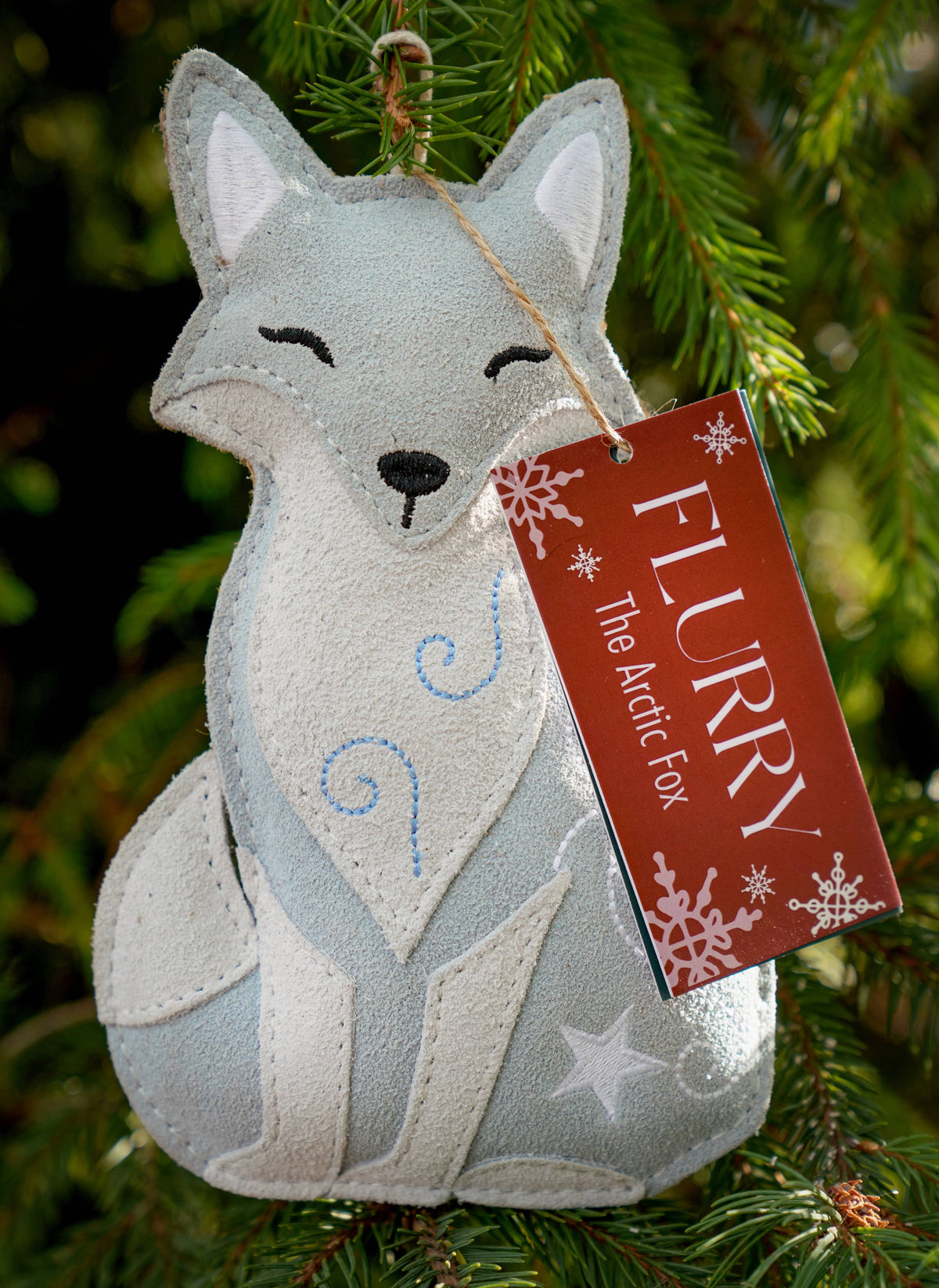 Flurry the Arctic Fox jute Christmas dog toy – view 2