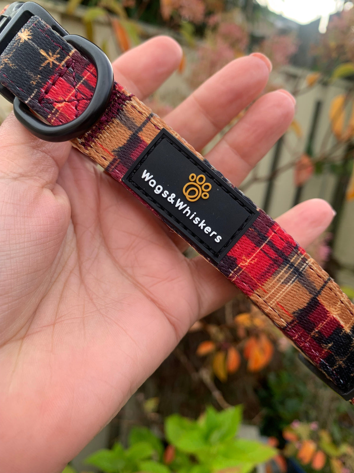 Highland Ember red black and gold dog collar – view 4