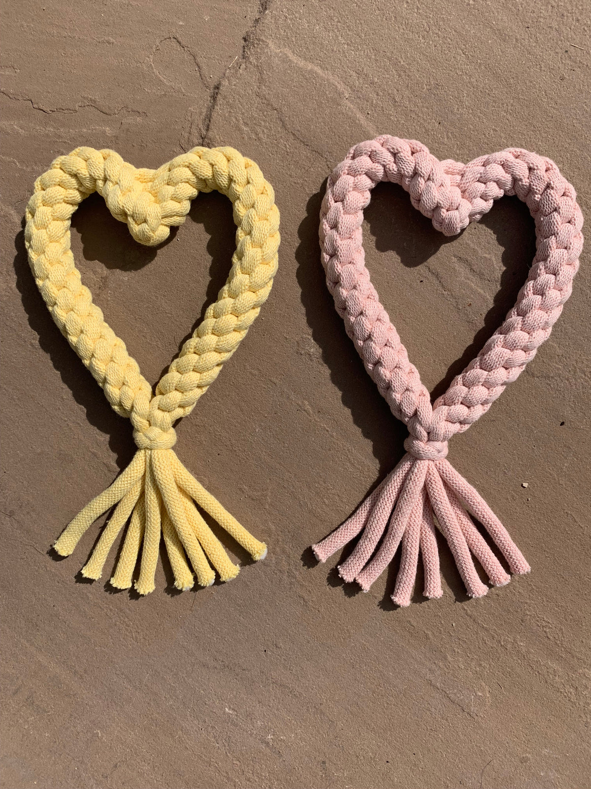 Recycled cotton rope heart dog toy – view 9