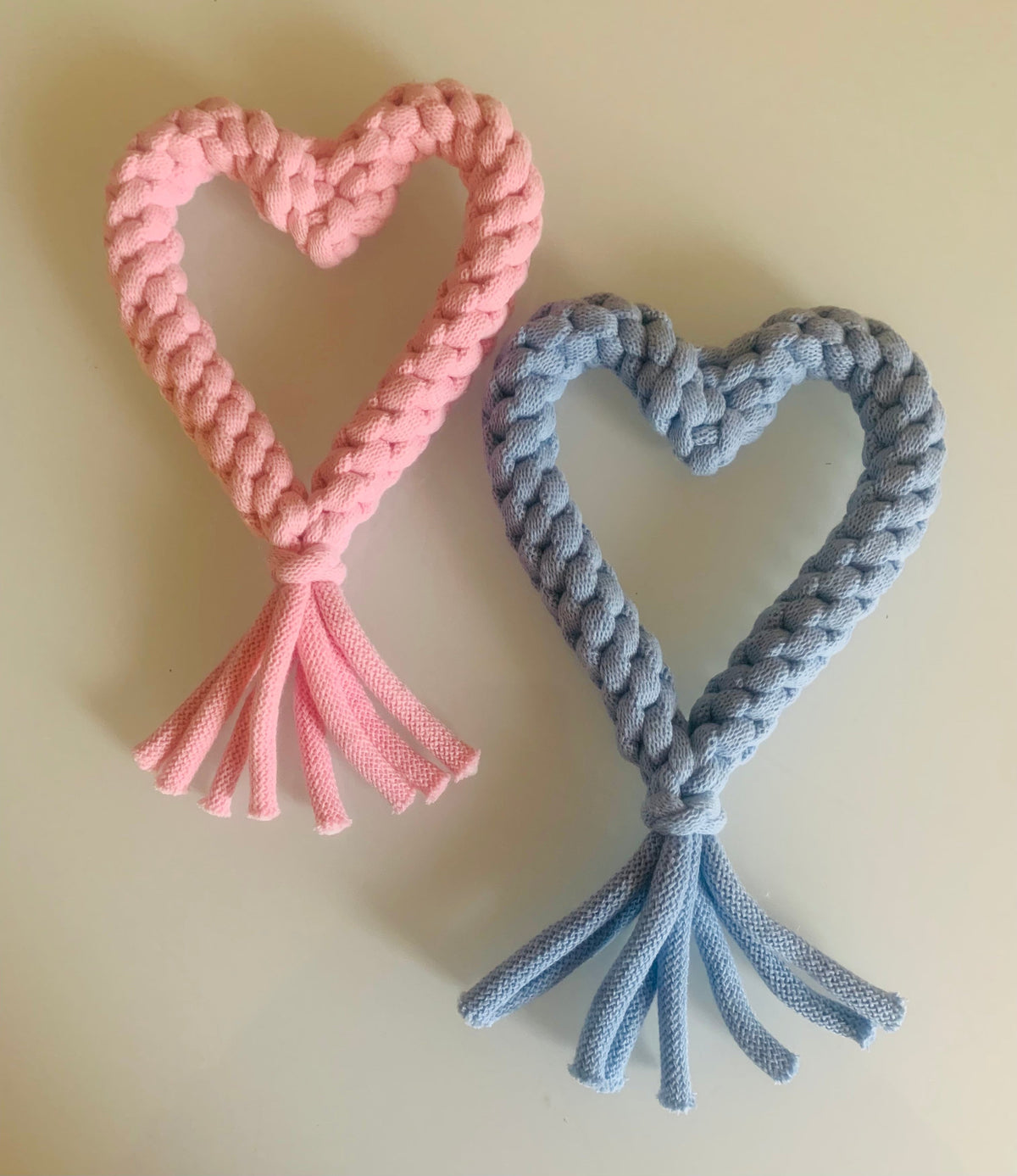 Recycled cotton rope heart dog toy – view 7