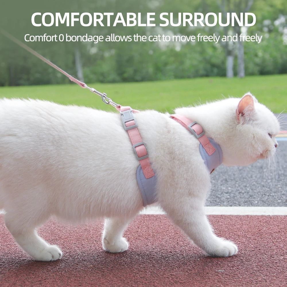 Cat walking harness and matching leash set – view 4