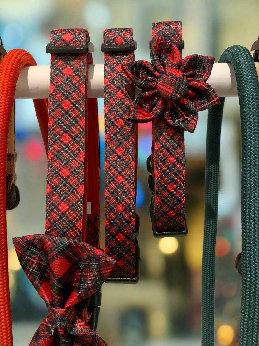 Royal Stewart red tartan dog collar bow – view 6
