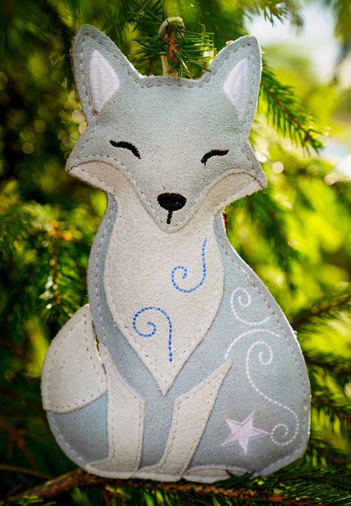 Flurry the Arctic Fox jute Christmas dog toy