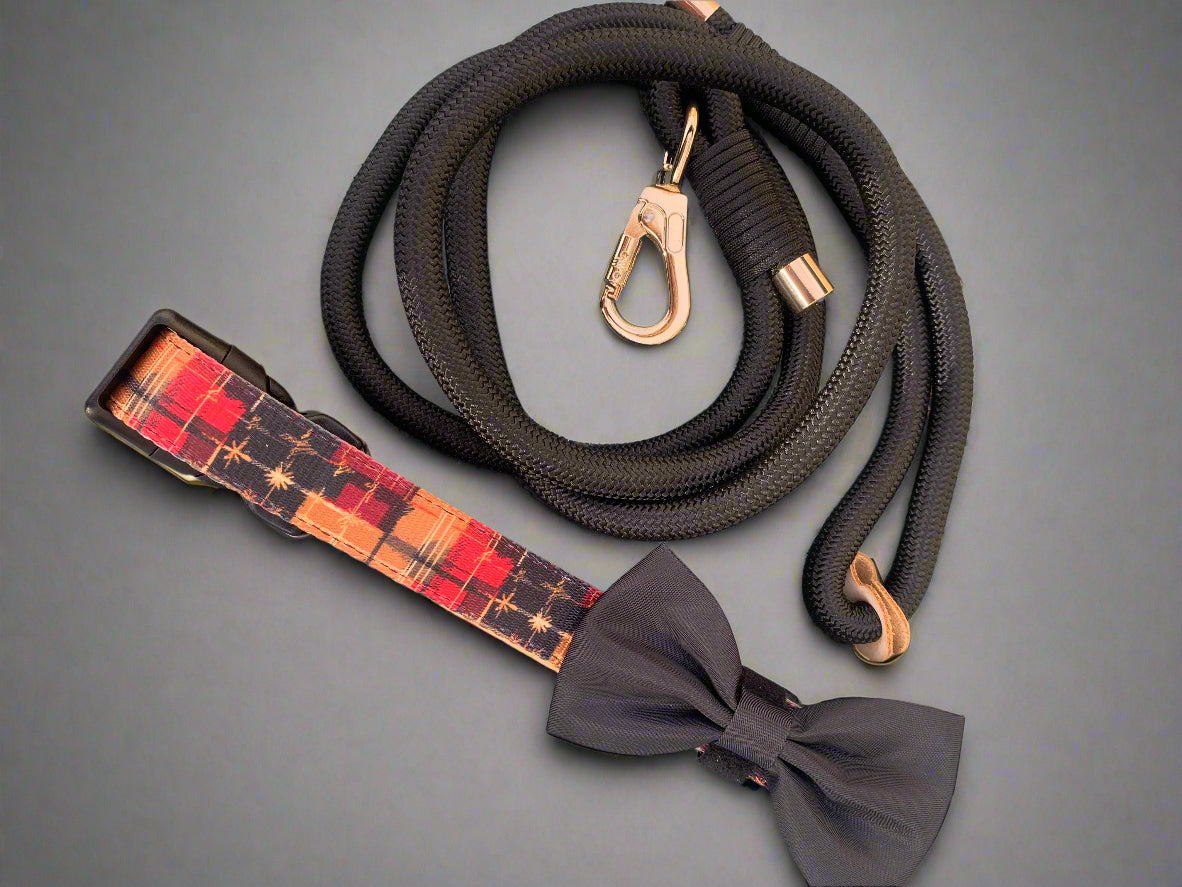 Highland Ember red black and gold dog collar – view 7