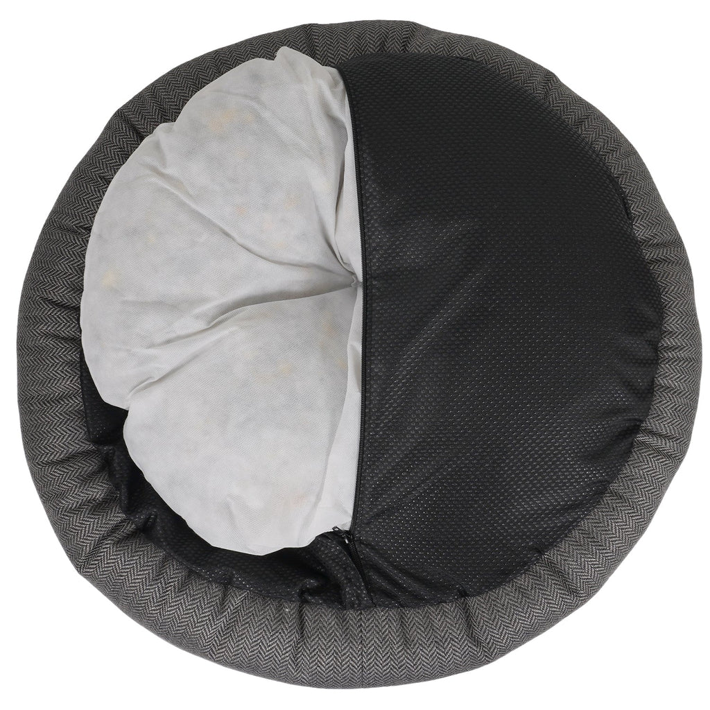 Ralph & Co Balmoral grey herringbone donut dog bed – view 3