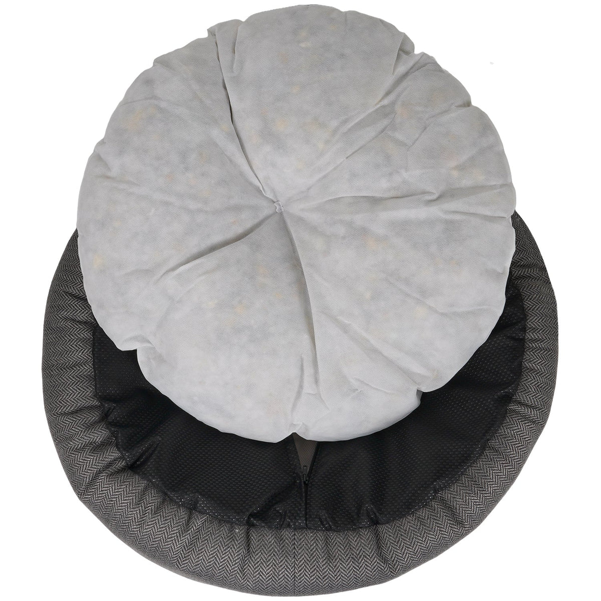 Ralph & Co Balmoral grey herringbone donut dog bed – view 10
