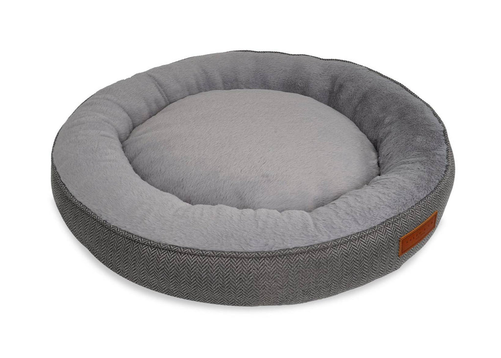 Ralph & Co Balmoral grey herringbone donut dog bed – view 5