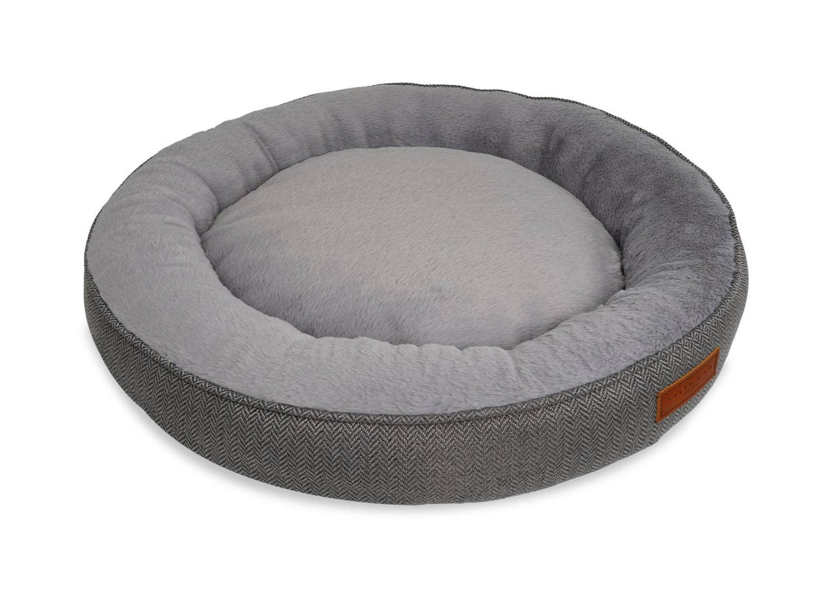 Ralph & Co Balmoral grey herringbone donut dog bed – view 5