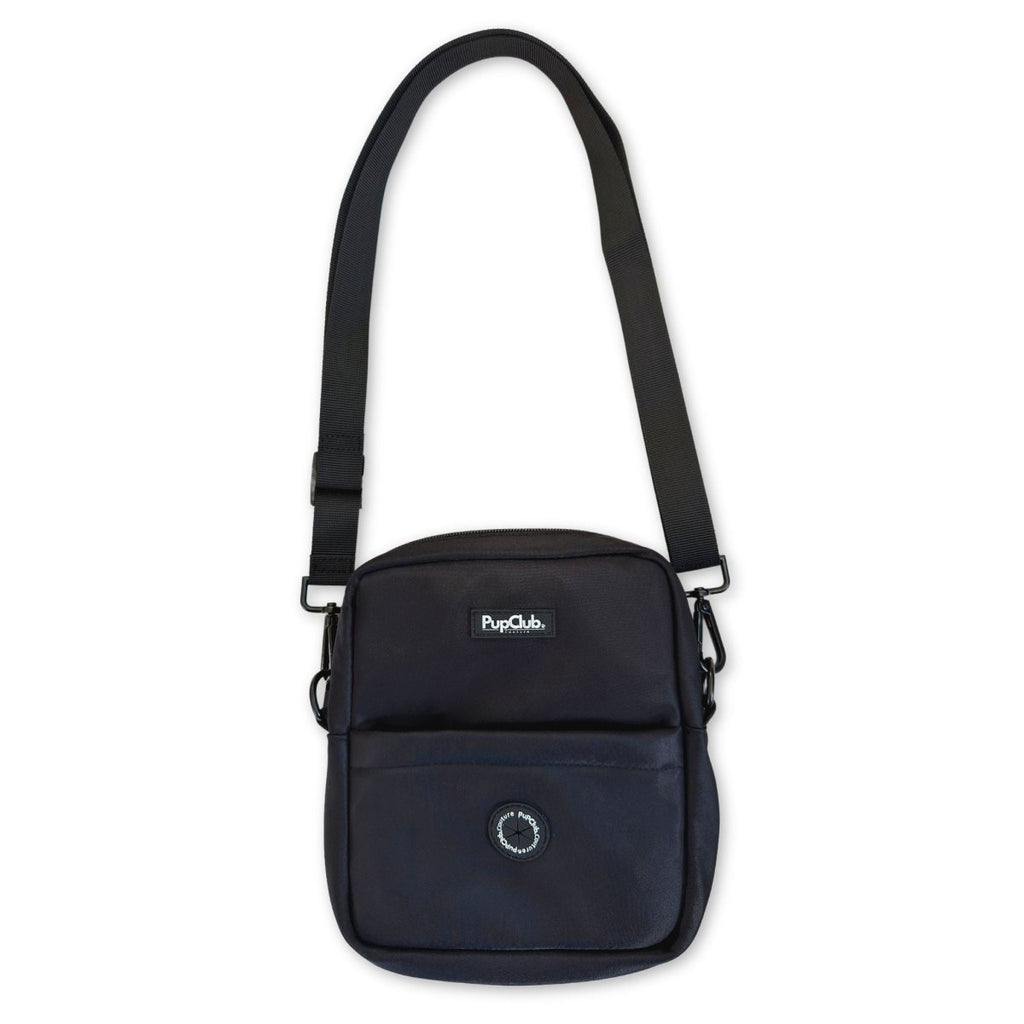 Black waterproof mini dog walking bag with poo bag dispenser – view 2