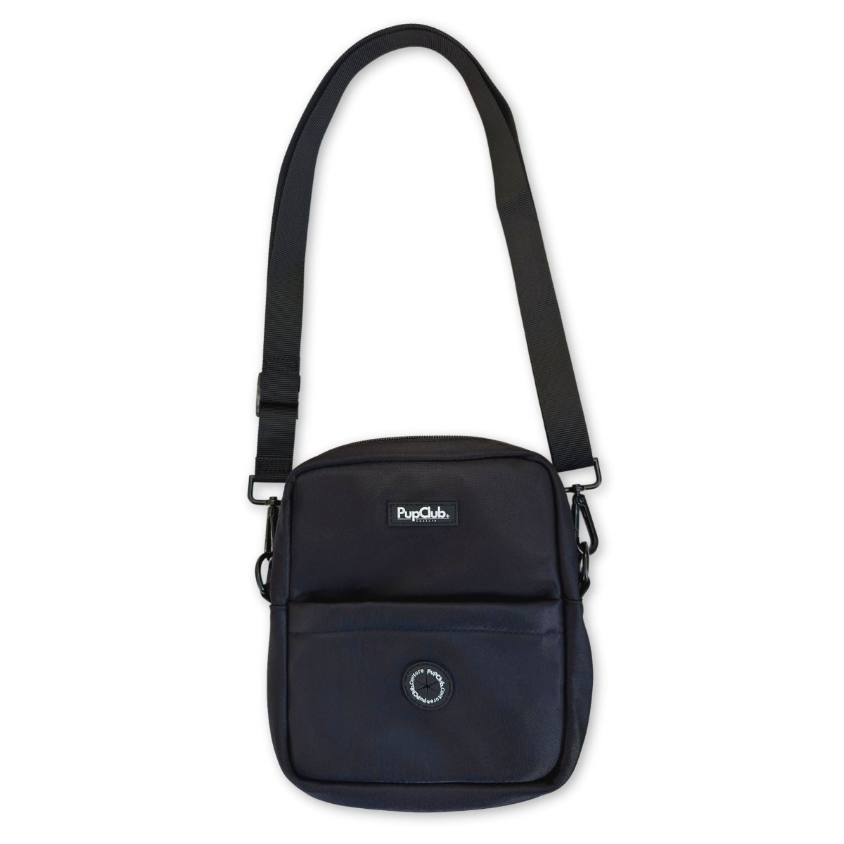 Black waterproof mini dog walking bag with poo bag dispenser – view 2