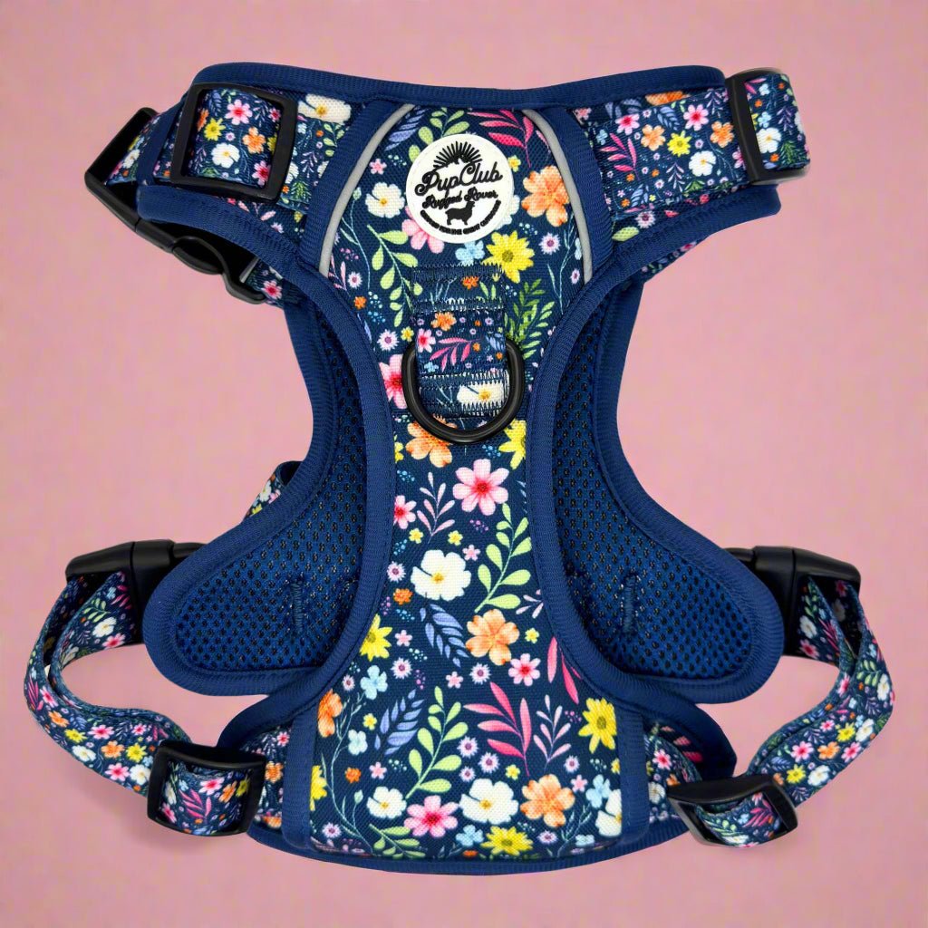 Rugged Rover no-pull dog harness in Summer Meadow floral print