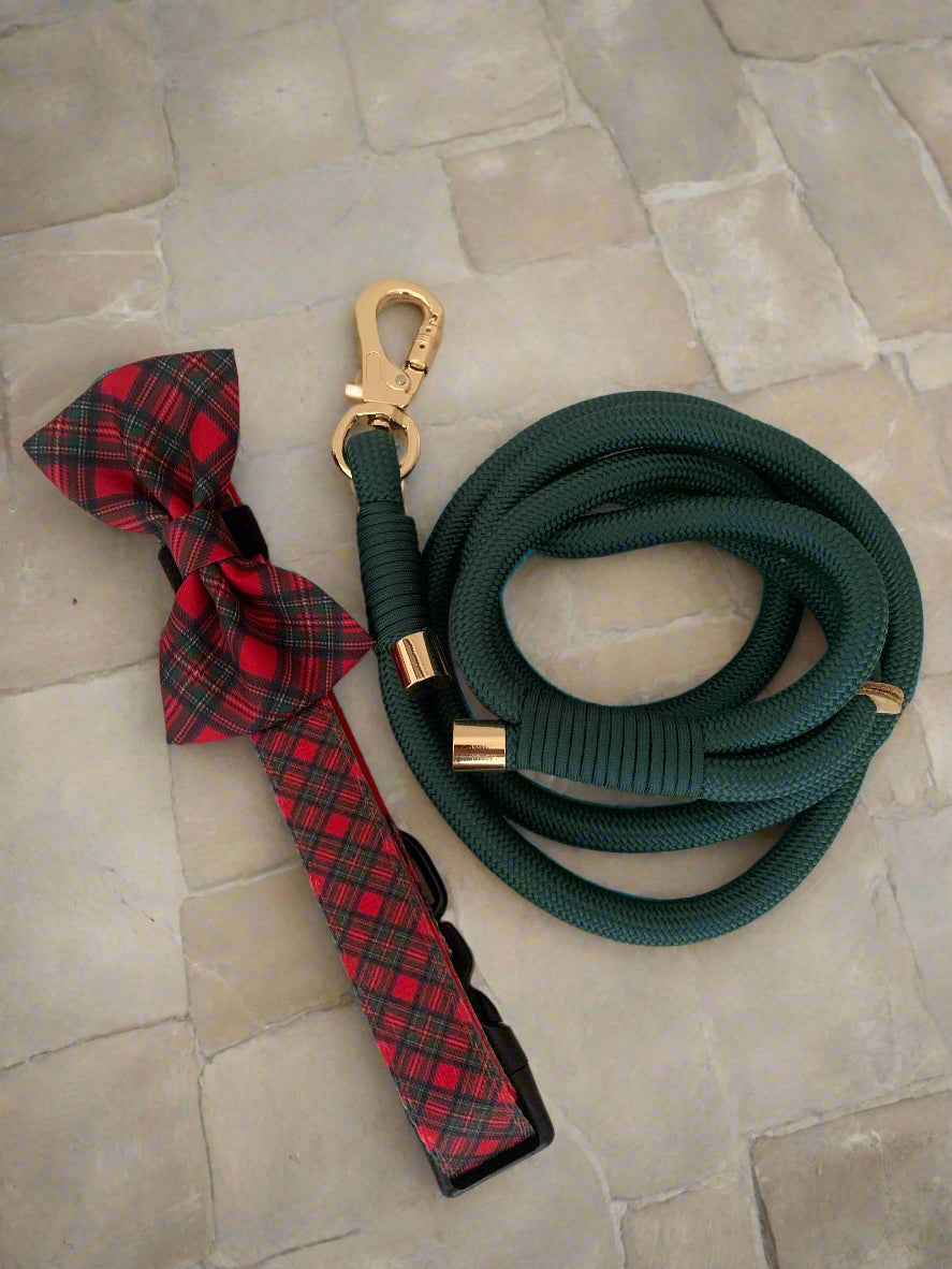 Royal Stewart red tartan dog collar bow – view 7