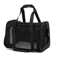 Black foldable pet carrier bag for cats and small dogs